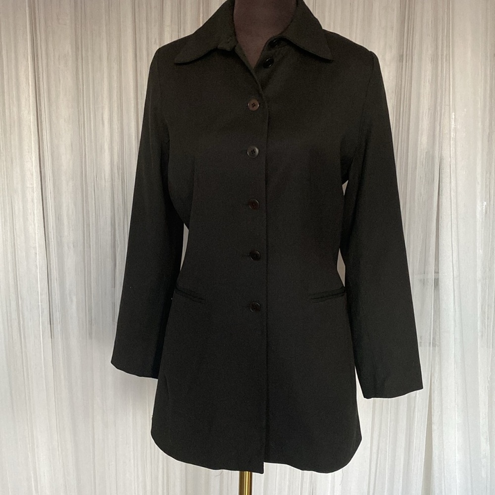 Vintage 90’s Banana Republic forest green  fitted 100% wool blazer! Size 10